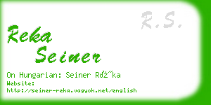 reka seiner business card